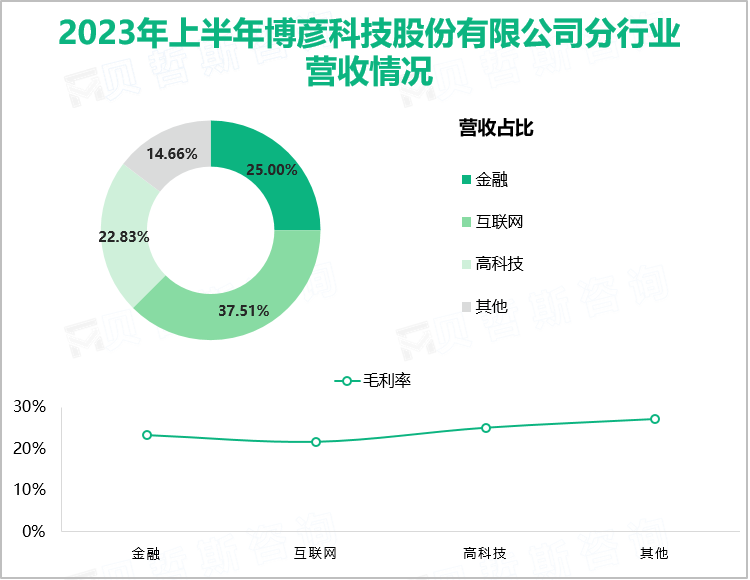 2023年上半年博彦科技股份有限公司分行业营收情况