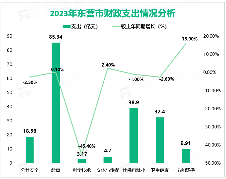2023年东营市财政支出情况分析