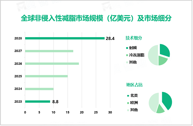 非侵入性减脂行业发展态势：2028年全球市场规模将增至28.4亿美元